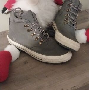 Gray High-Top All Star Converse Sneakers with White Soles